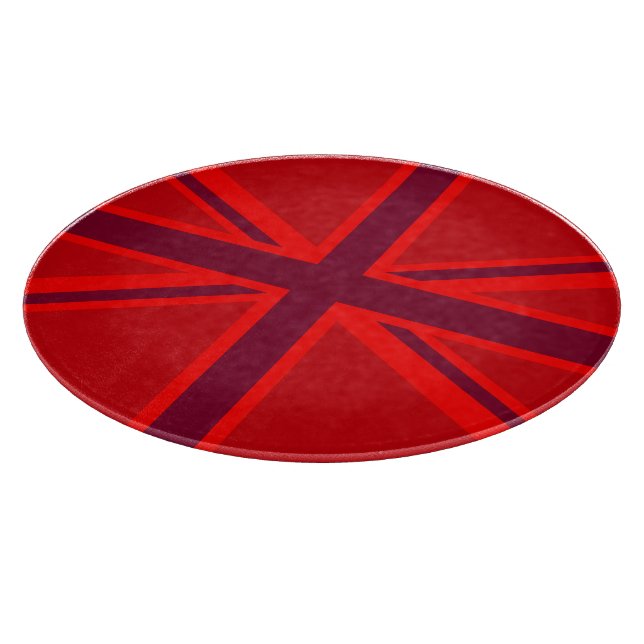 Red Accent Union Jack Design Cutting Board (Corner)