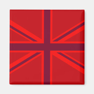 Red Accent Union Jack Design Magnet