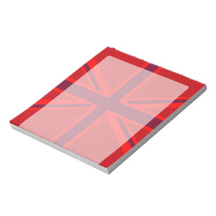 Red Accent Union Jack Design Notepad