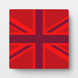 Red Accent Union Jack Design Plaque