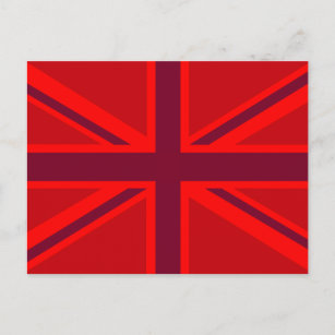 Red Accent Union Jack Design Postcard