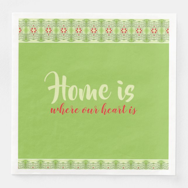 Red Accented Patterned Napkin (Front)