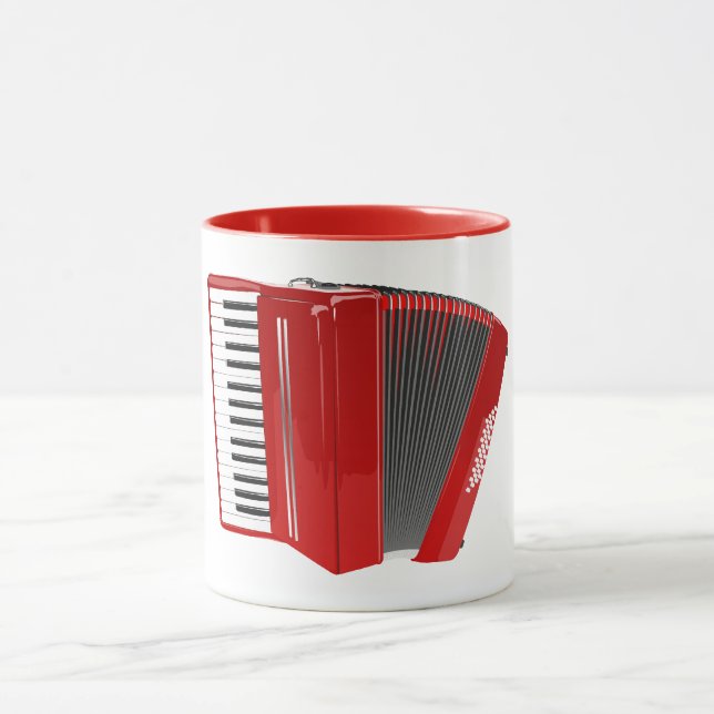 RED ACCORDION ILLUSTRATION MUG (Center)
