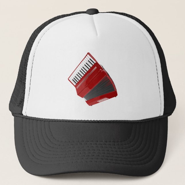 Red Accordion Trucker Hat (Front)