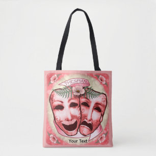Red Actor Masks Tote Bag