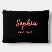 Red add name girl boss text black elegant
