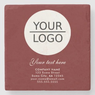 Red Add your Logo Custom Text Promotion Stone Coaster