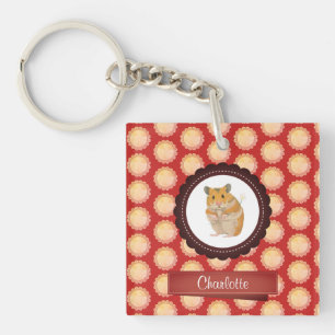 Red Add Your Name Hamster Key Ring
