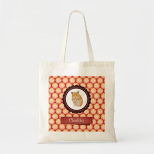 Red Add Your Name Hamster Tote Bag
