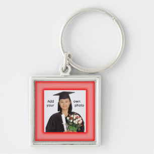 Red Add your Photo Key Ring