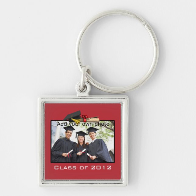 Red Add your Photo / Year Graduation Key Ring (Front)
