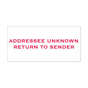 Red Addressee Unknown Return to Sender Self-inking Stamp