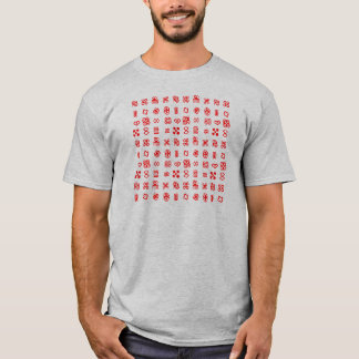 Red Adinkra African Symbols T-Shirt