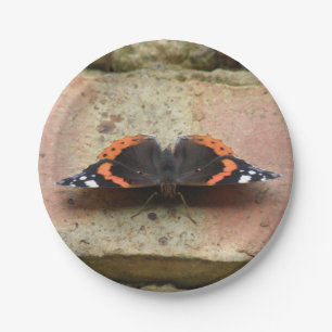 REd Admiral Butetrfly Paper Plate