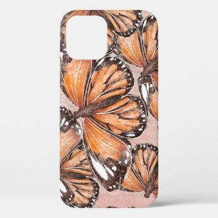 Red Admiral Butterflies Pink Background iPhone 12 Case