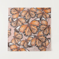 Red Admiral Butterflies Pink Background