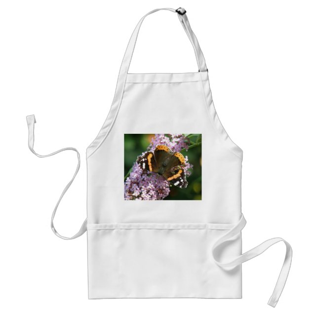 Red Admiral Butterfly and Buddleia Apron (Front)