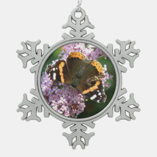 Red Admiral Butterfly and Buddleia Ornament
