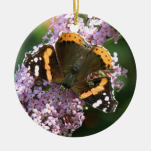 Red Admiral Butterfly and Buddleia Ornament