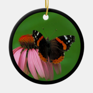 Red Admiral Butterfly Ceramic Tree Decoration
