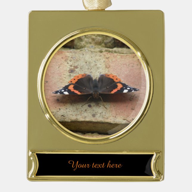 Red Admiral Butterfly Custom Ornament (Front)