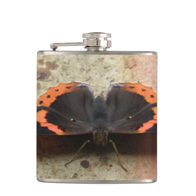 Red Admiral Butterfly Flask (Front)