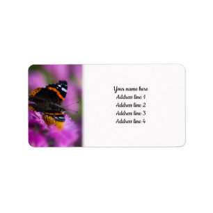 Red Admiral Butterfly Label