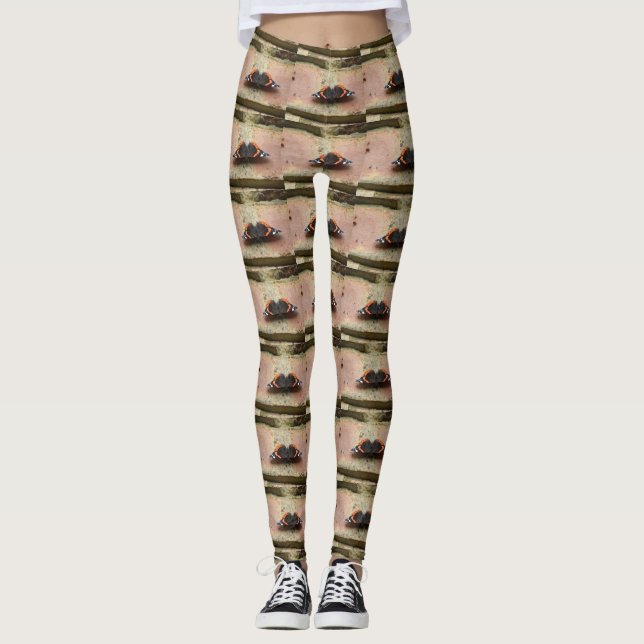 Red Admiral Butterfly Leggings (Front)