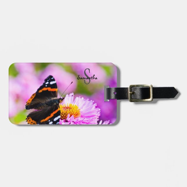 Red Admiral Butterfly Luggage tag (Front Horizontal)