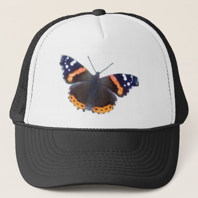 Red Admiral Butterfly Trucker Hat (Front)