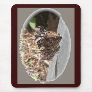 Red Admiral Butterfly Underwings Mousepad