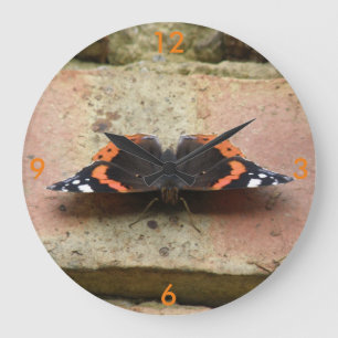 Red Admiral Butterfly Wall Clock