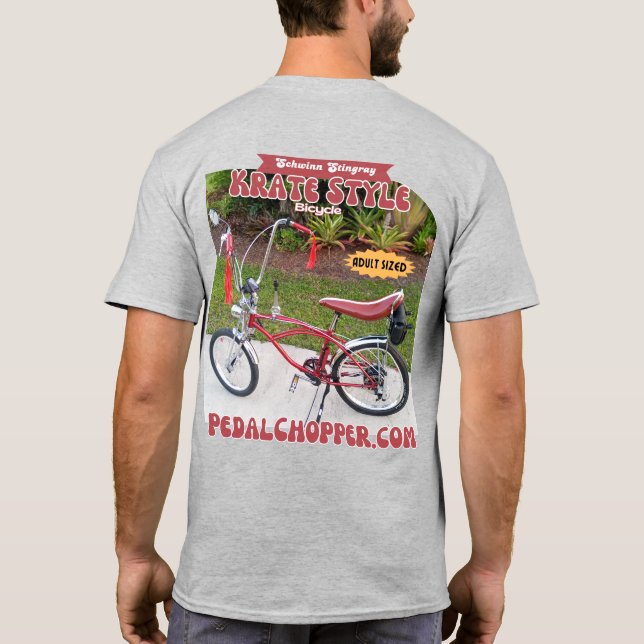 Red Adult Size Krate Style Bike T-Shirt (Back)