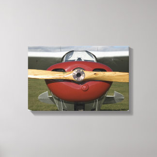 Red Aeroplane and Wooden Propeller Canvas Print