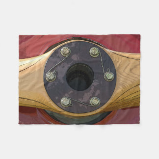 Red Aeroplane Wood Propeller Fleece Blanket