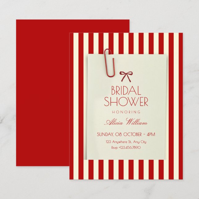 Red aesthetic  invitation (Front/Back)