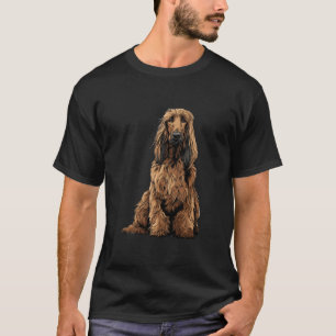Red Afghan Hound Dog Illustration T-Shirt