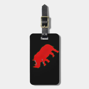 red africa rhinocerus luggage tag
