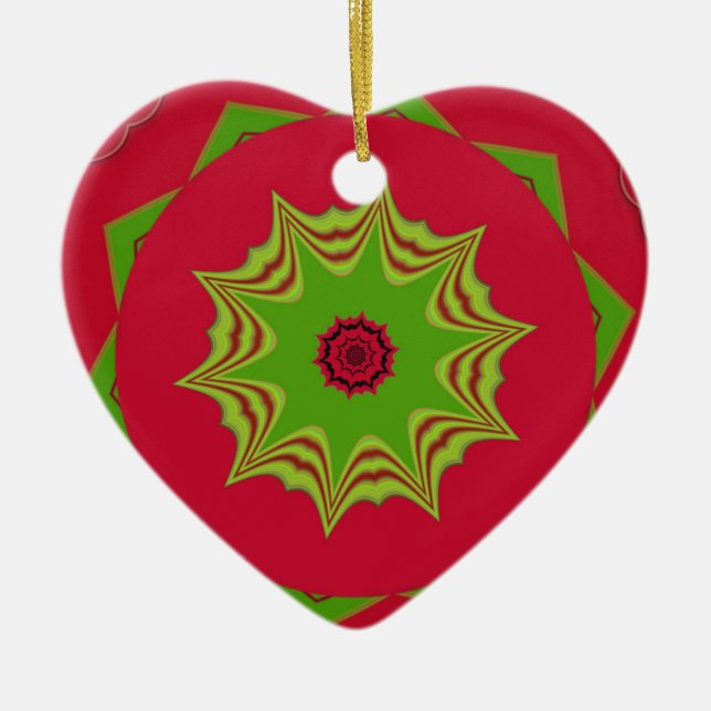 red African ethnic tribal pattern Ceramic Tree Decoration (Front)
