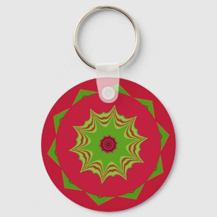 red African ethnic tribal pattern Key Ring
