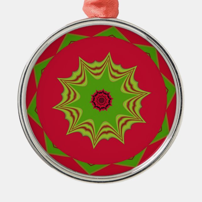 red African ethnic tribal pattern Metal Tree Decoration (Front)