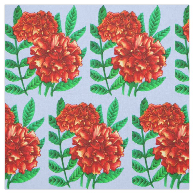 red African marigolds floral print Fabric (Swatch)