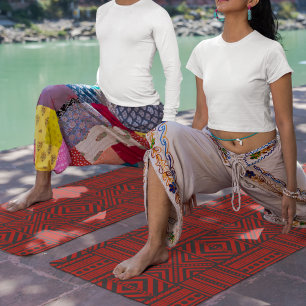 red african tribe borders yoga mat