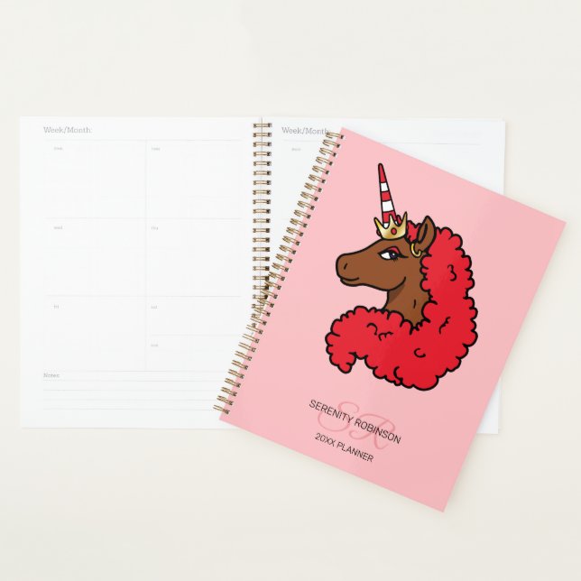 Red Afro Unicorn Planner (Display)