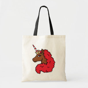 Red Afro Unicorn Tote Bag