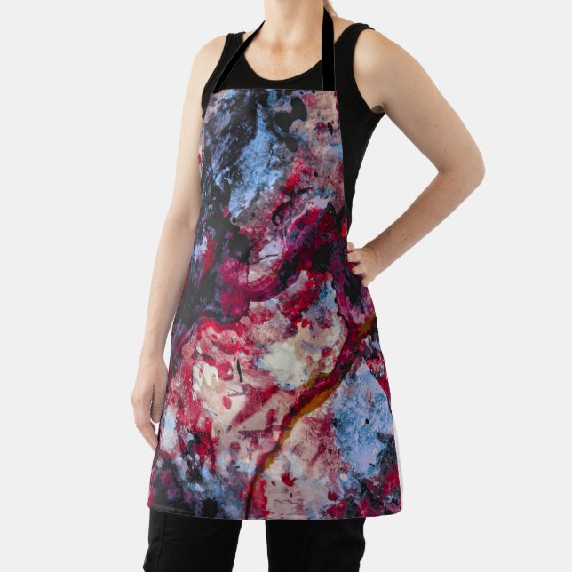 Red Agate Crystal Geode Abstract Apron (Insitu)