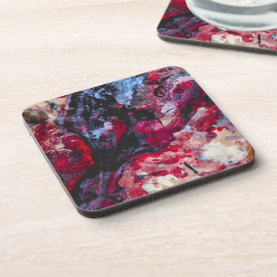 Red Agate Crystal Geode Abstract Coaster