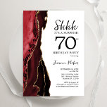 Red Agate White Gold Surprise 70th Birthday<br><div class="desc">Red,  white and gold agate surprise 70th birthday party invitation. Elegant modern design featuring watercolor agate marble geode background,  faux glitter gold and typography script font. Trendy invite card perfect for a stylish women's bday celebration. Printed Zazzle invitations or instant download digital printable template.</div>