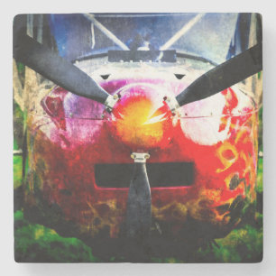 Red Aircraft - Small But Fierce Stone Coaster