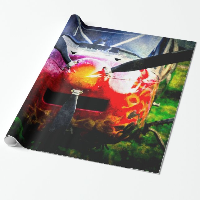 Red Aircraft - Small But Fierce Wrapping Paper (Unrolled)